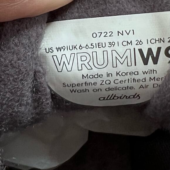 Allbirds Wool Runner-up Mizzles Water-Repellent Sneakers Medium Gray Women 9 NWB - Picture 9 of 10